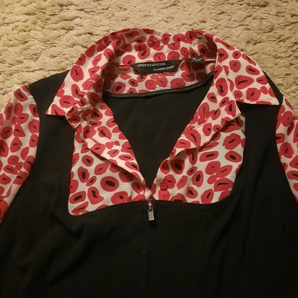 Red and Black Lifestyle Additude Blouse - Picture 2 of 6